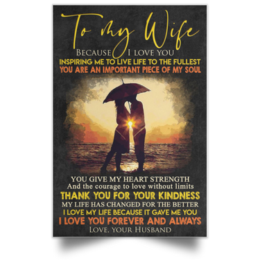 Customized To My Wife Vertical Poster Nice Gifts For Wife Anniversary Posters Birthday Perfect Happy Birthday Gift Decor Bedroom, Living Room Print High Quality
